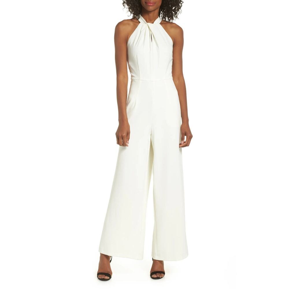 Julia Jordan Wide-Leg Jumpsuit Sleeveless Ivory White Size 6 NWOT